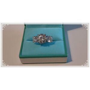CERTIFIED 11 Ct Genuine Moissanite 3-Stone Past~Present~Future Engagement Ring 8